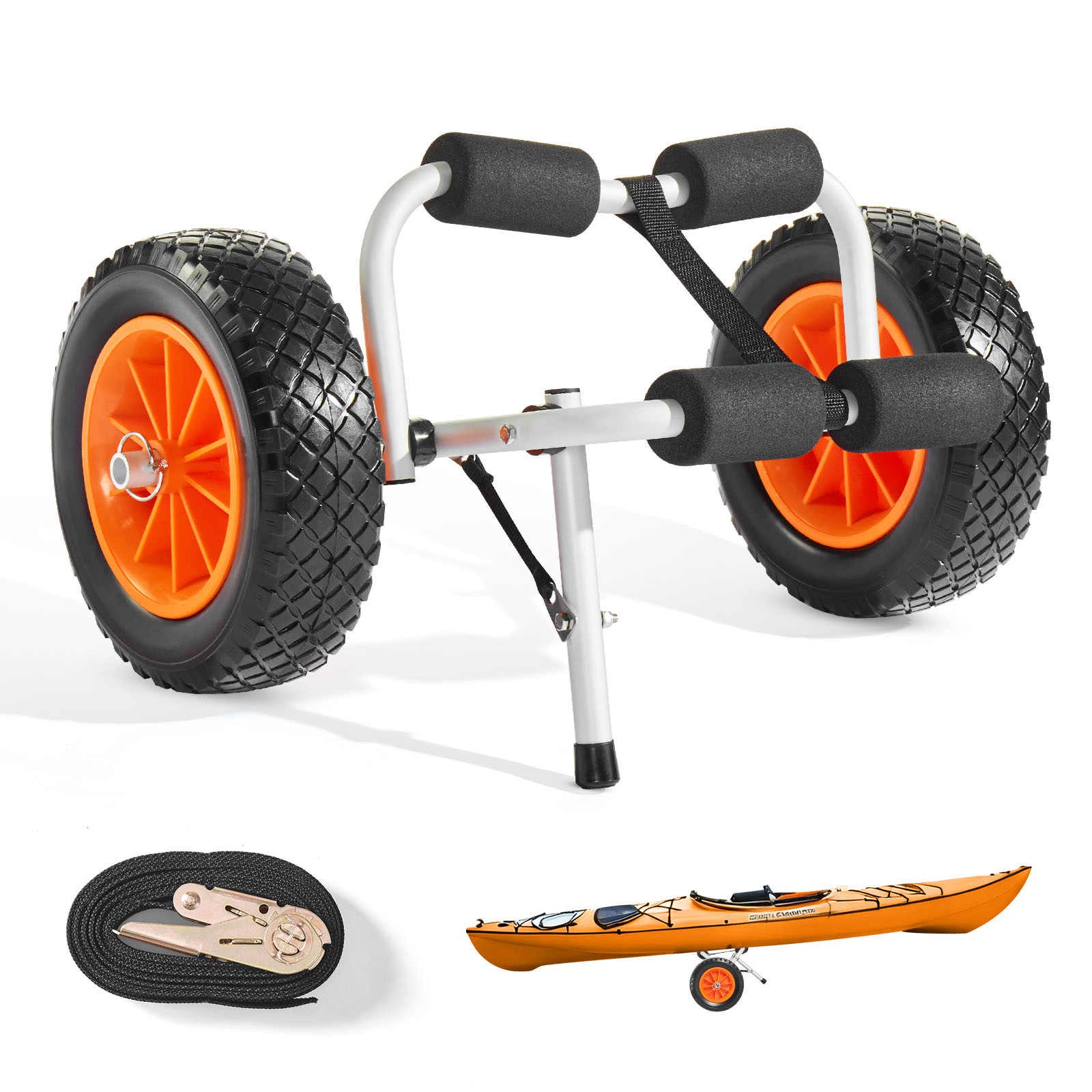 Fishing Kayak Cart - SucceBuy Troli Kayak Lipat 200 lbs